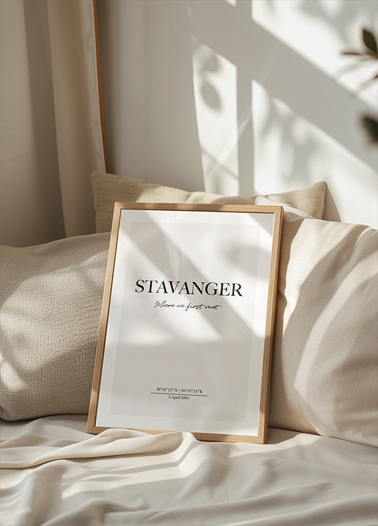 Romantic Coordinates, Where We First Met, Custom Location Plakat