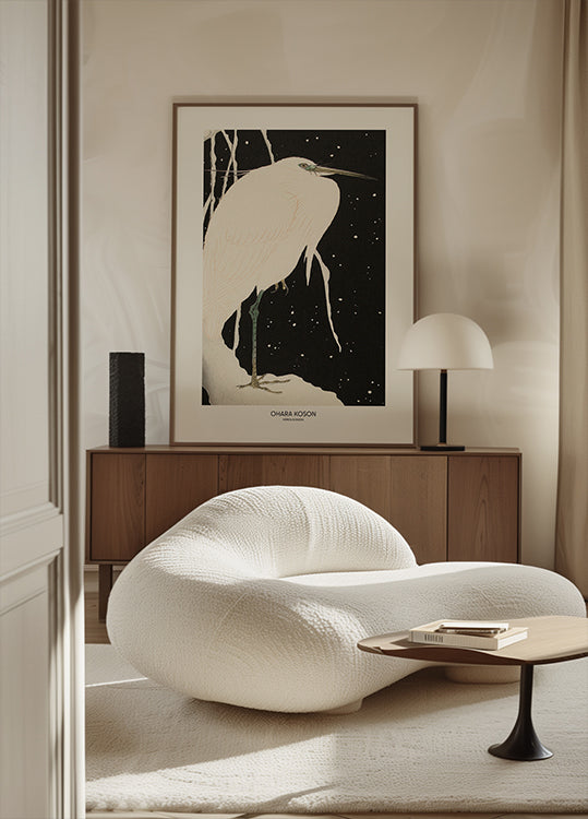 Heron In The Snow Plakat