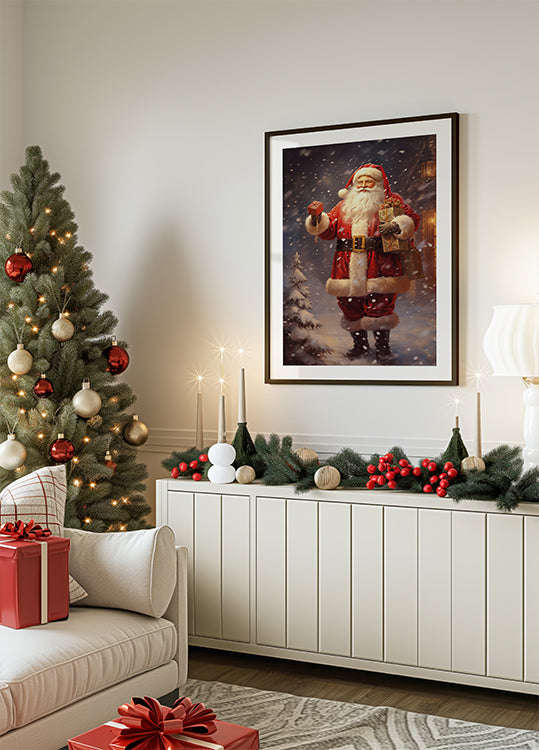 Santa Claus with Gifts plakat