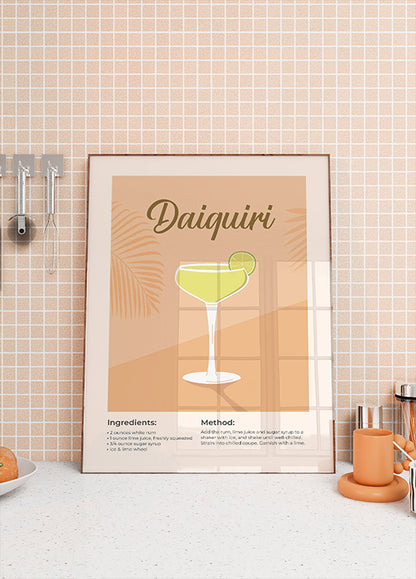 Daiquiri Cocktail Recipe Plakat