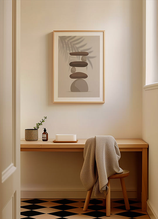 Harmony 2, Zen Balancing Stones and Shadow Plakat