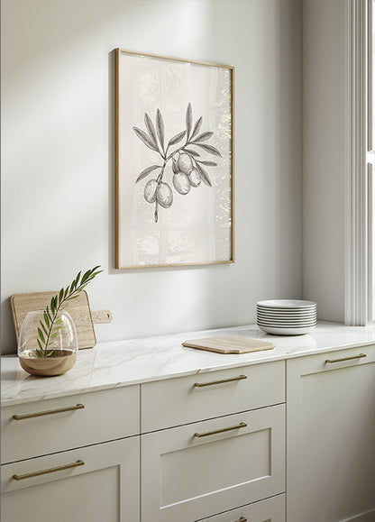 Olive Branch Vintage Botanical Plakat