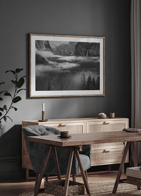 Fog Floating In Yosemite Valley Plakat