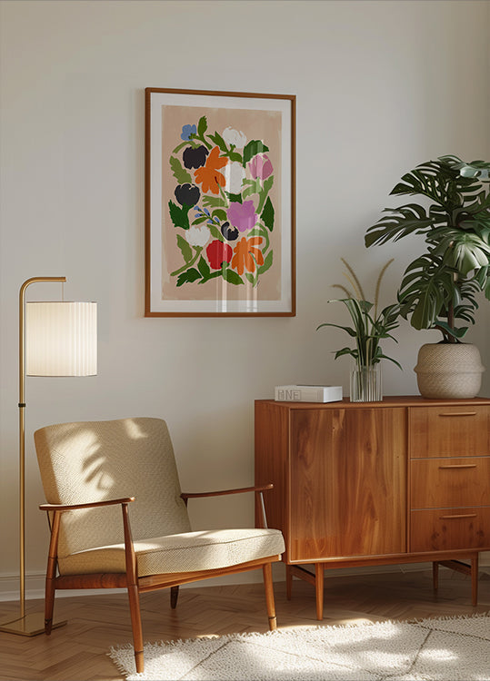 Vibrant Floral  Abstract Flowers Plakat