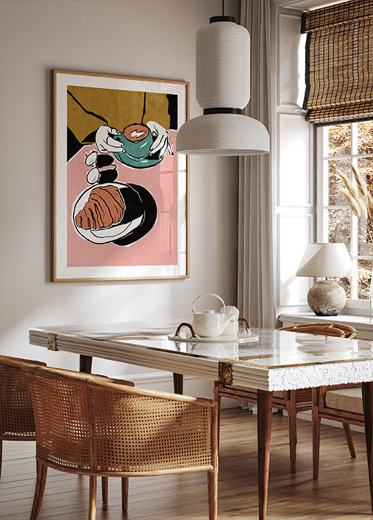 Croissant et café au lait Plakat