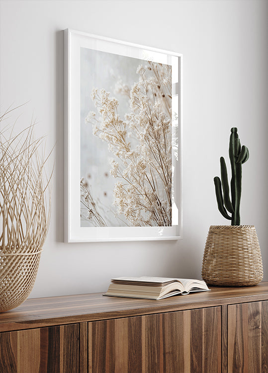 Soft Whispers of Dried Wildflowers in Light Tones Plakat