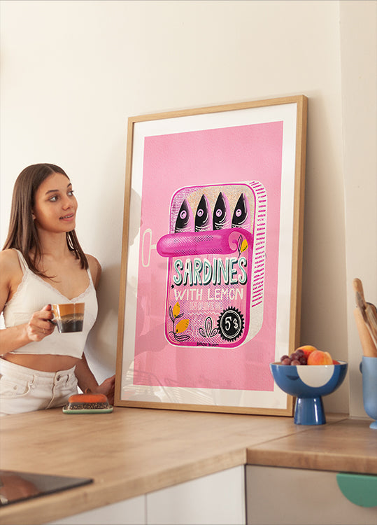Sardines Tin Can Pink Plakat