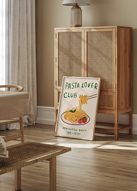 Pasta Lover Club, Hand-drawn Spaghetti Dinner Plakat