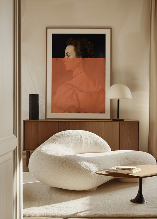 Altered Portrait of Woman Orange Modern Art Plakat