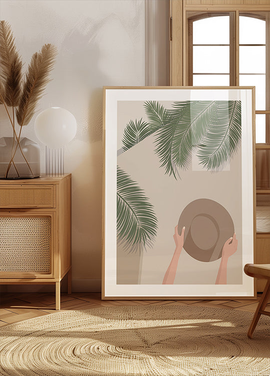 Enjoy the Moment 1, Tropical Palms and Summer Hat Plakat