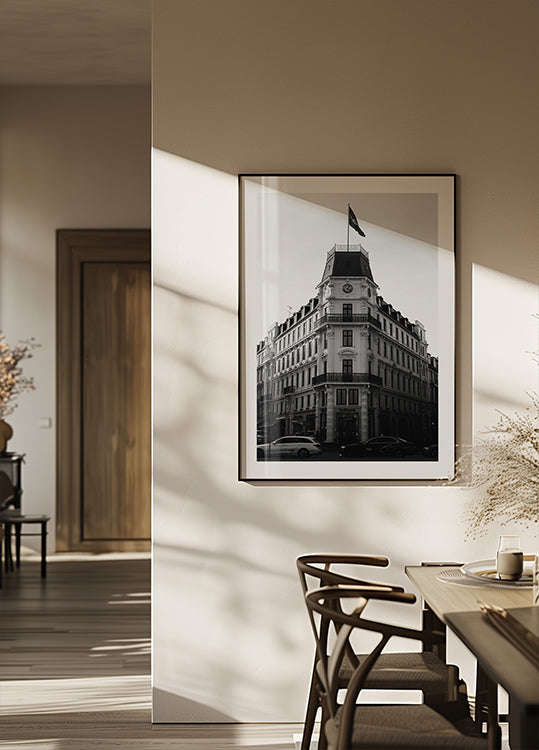 Copenhagen Historic Building Black & White Plakat