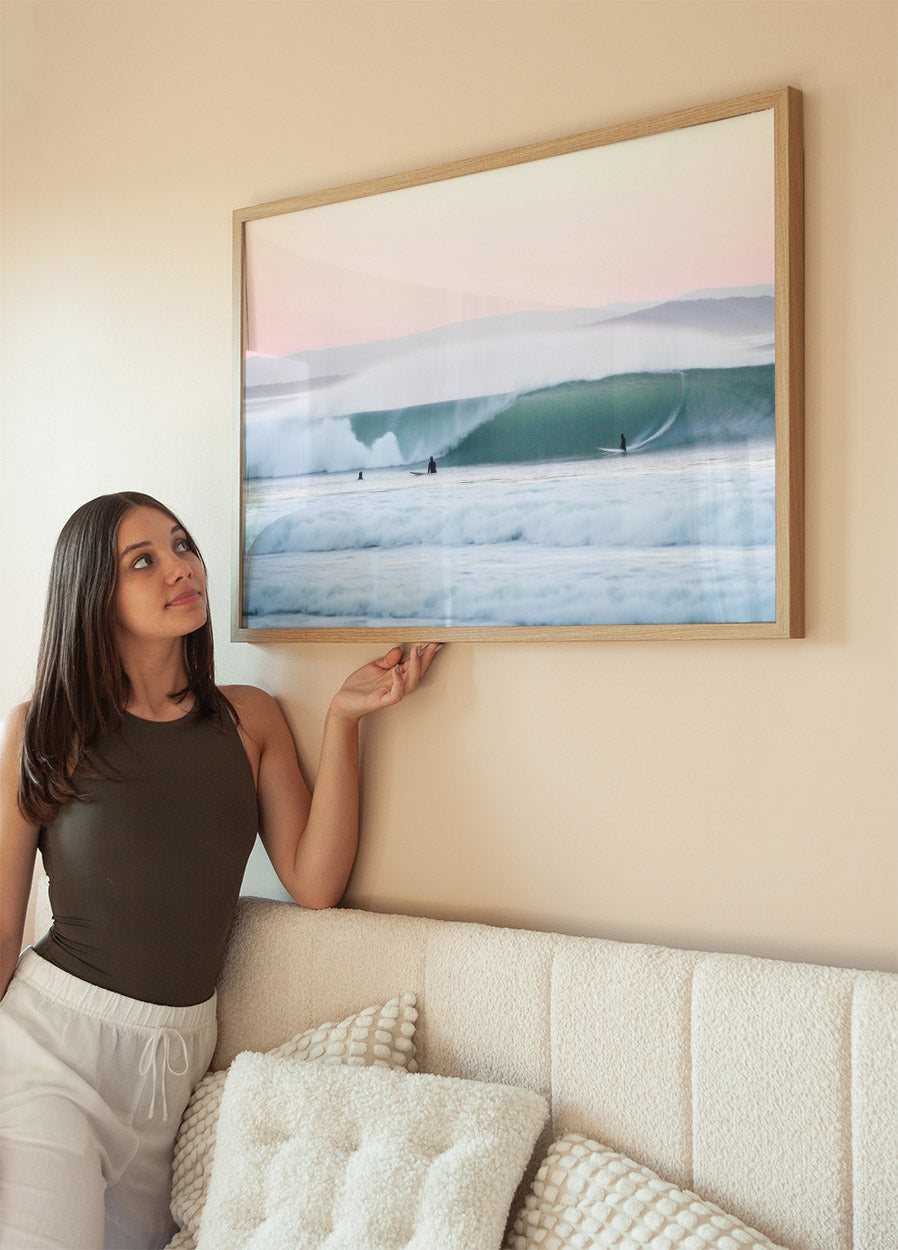 Sunset Barrel Surf, Coastal Calm Wall Art Plakat