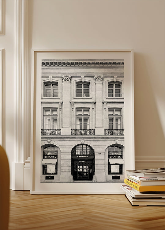 Chanel Paris Boutique Black & White Plakat