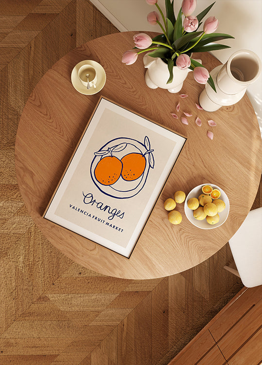 Food Art - Oranges Valencia Fruit Market Plakat