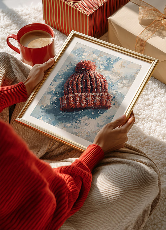 Mütze im Schnee Plakat
