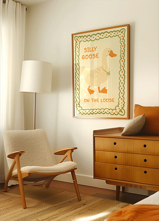 Silly Goose on the Loose illustration plakat