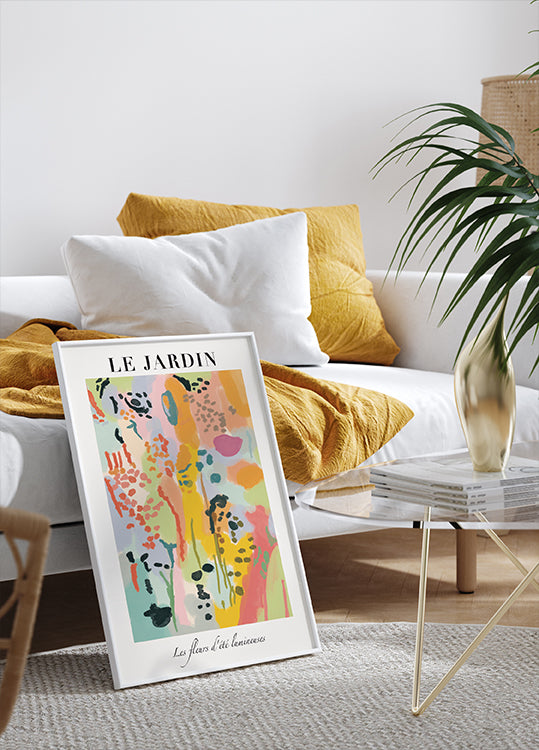Le Jardin, vibrant floral abstract Plakat
