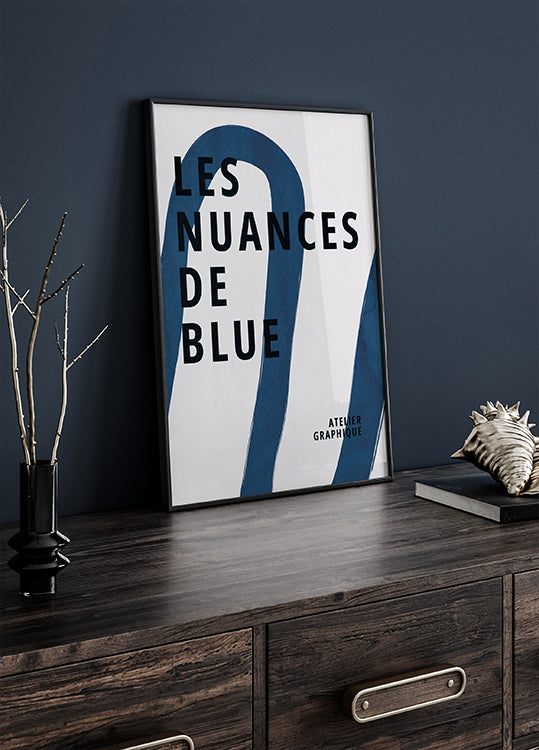 Les Nuances De Blue, Graphic Indigo Ribbon Abstract Plakat