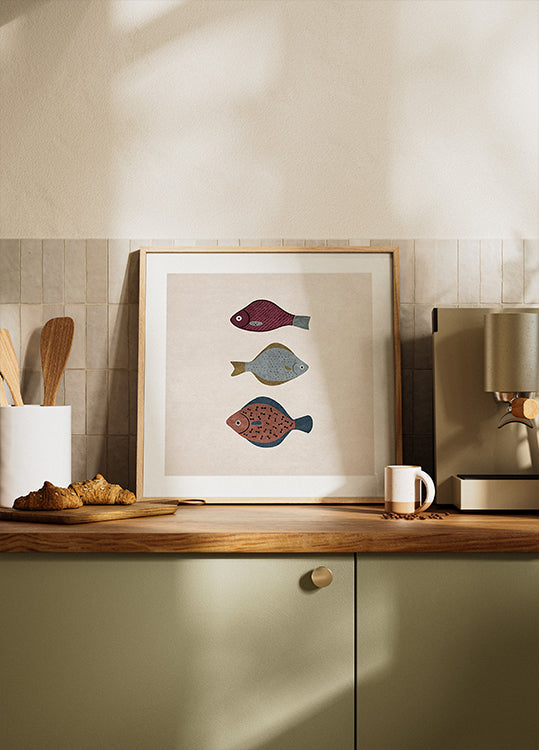 Trio of Fish Forms Plakat