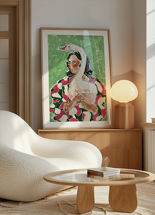 Girl With Duck Plakat