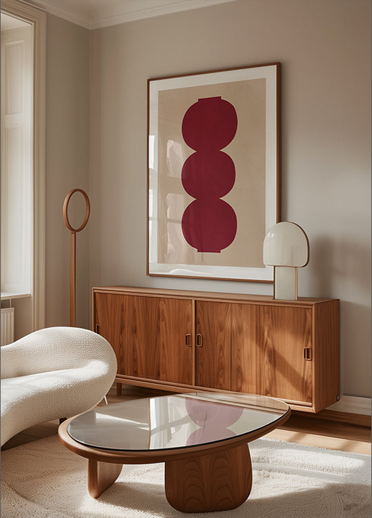 Crimson symmetrical Shapes Plakat