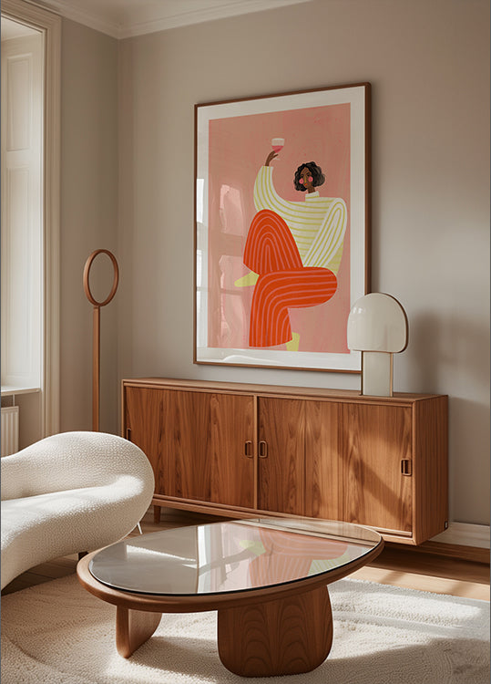 The Woman With The Glass of Wine Plakat