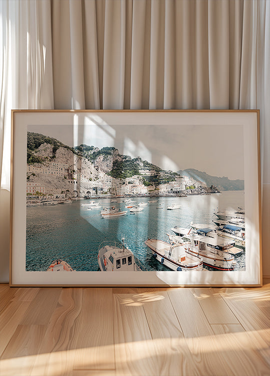 Amalfi coast with boats #2 Plakat