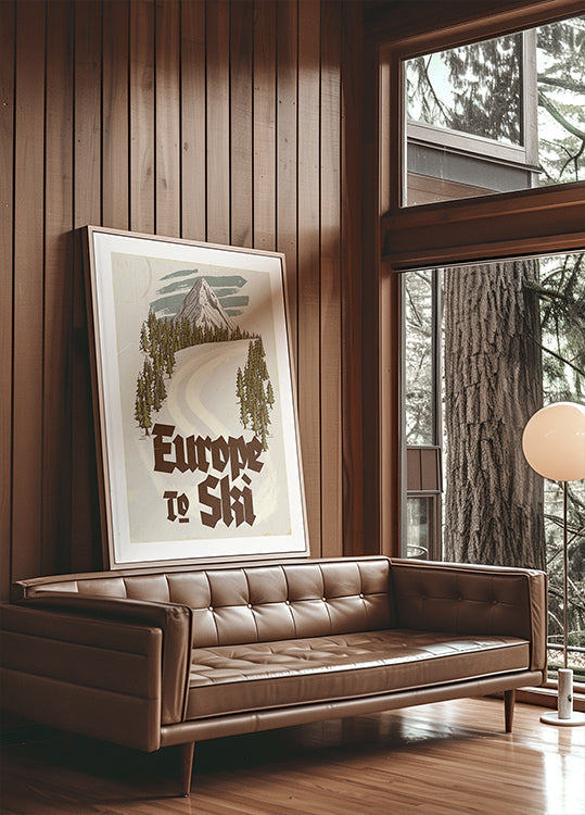 Europe To Ski Vintage Travel Postcard Plakat