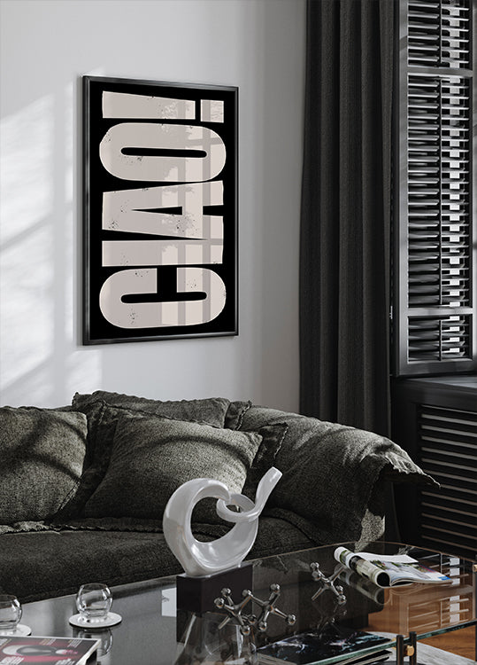 CIAO, typographic vertical Plakat