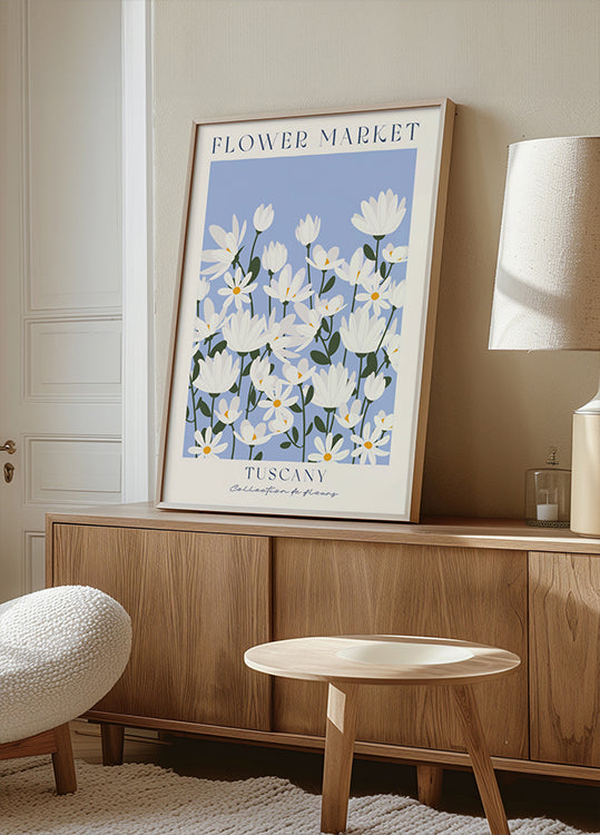 Flower Market, Tuscany daisy field Plakat