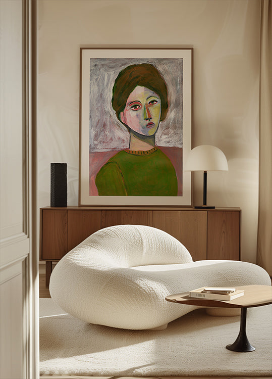 The woman in the green sweater Plakat