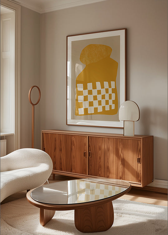 Golden Checkered Form Plakat