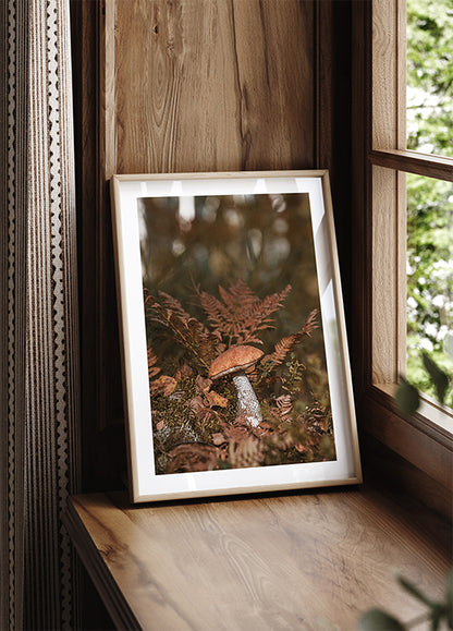 Mushroom in Autumn Forest Plakat