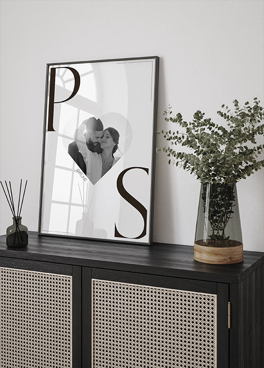 Minimalist Heart Anniversary Date Personalized Plakat