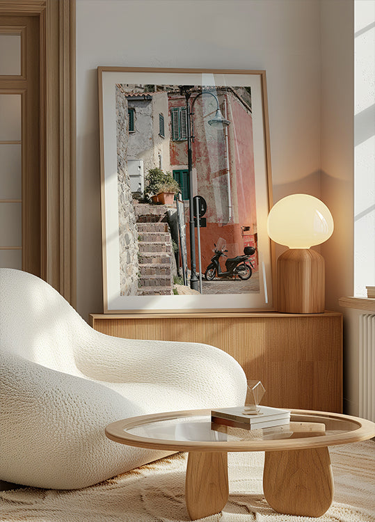 Street scene Scilla, Italy Plakat