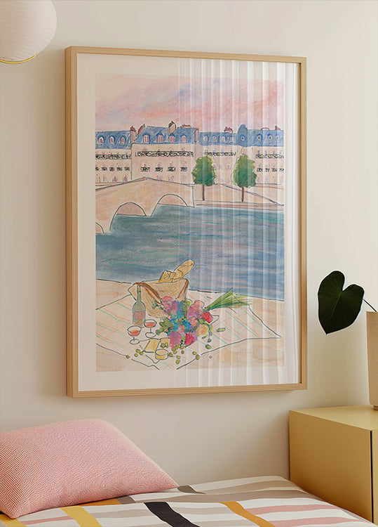 Paris Picnic At the Seine Plakat