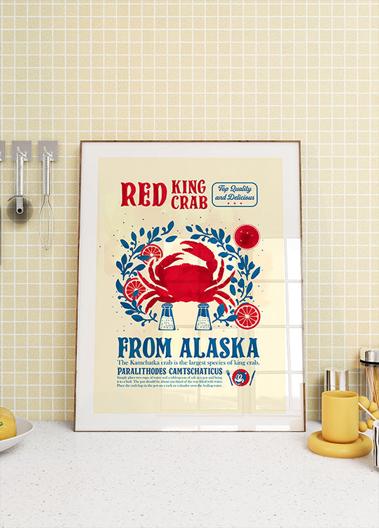 Crab kitchen print Plakat