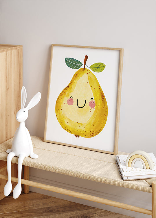 Smiling Yellow Pear Plakat