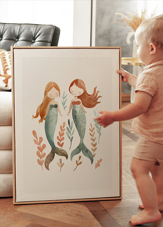 Twin Mermaids, underwater girls Plakat
