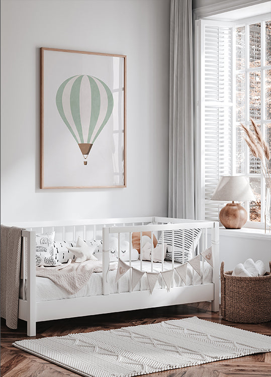 Green Hot Air Balloon Plakat