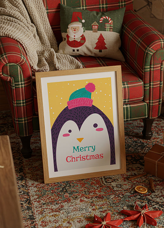 Xmas Card With Penguin By Barsrsind Plakat