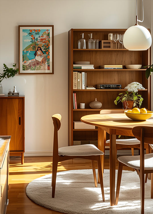 Travel Plakat woman in Mediterranean coast Plakat