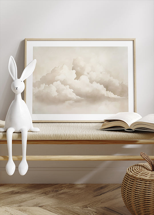 Neutral Cloudscape Watercolor Plakat