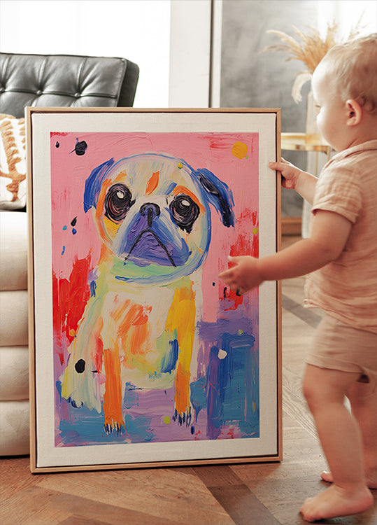 Colorful Pug Plakat