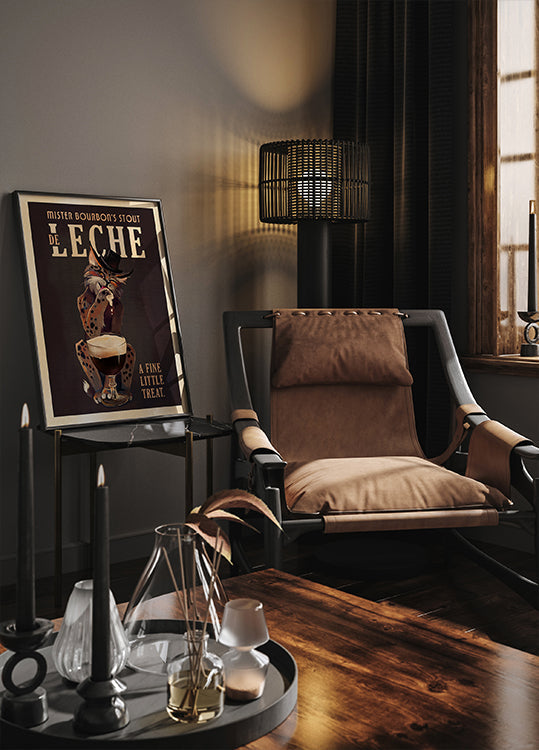 Bourbon De Leche Guinness Style Cat Art Plakat