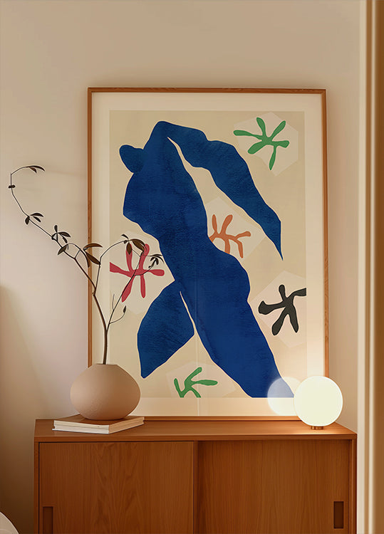 Abstract Blue Figure Plakat