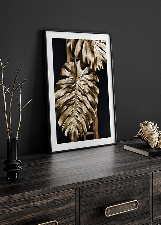 Golden Monstera №2 Plakat