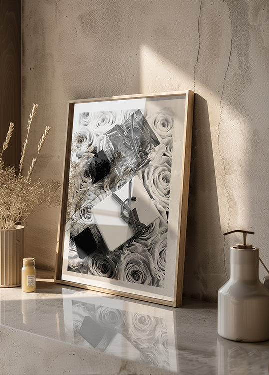 Yves Saint Laurent Perfume Black & White Plakat