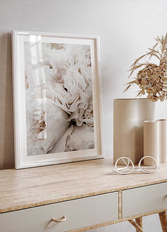 White Blossoming Roses Plakat