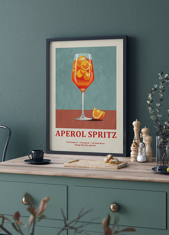 Aperol Spritz Cocktail Recipe Plakat